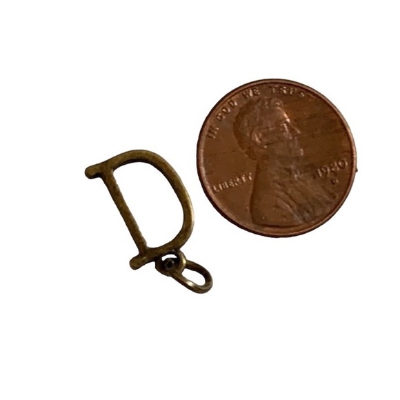 Brass Metal Letter D Charm for Necklace or bracelet Jewelry - Picture 2 of 2